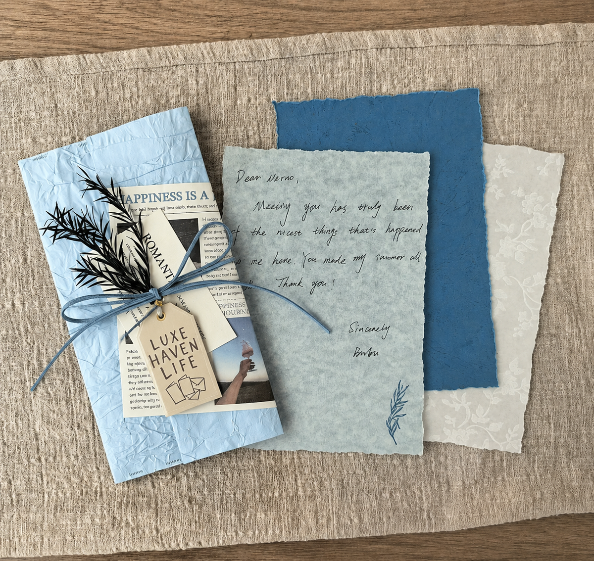 Azure Tide Handmade Deckle Edge Writing Kit
